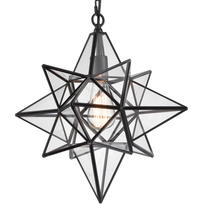 Corrigan Studio® Moravian Star Light Modern Black Pendant Lights Clear